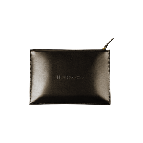 Vegan Leather Makeup Clutch - Bronze